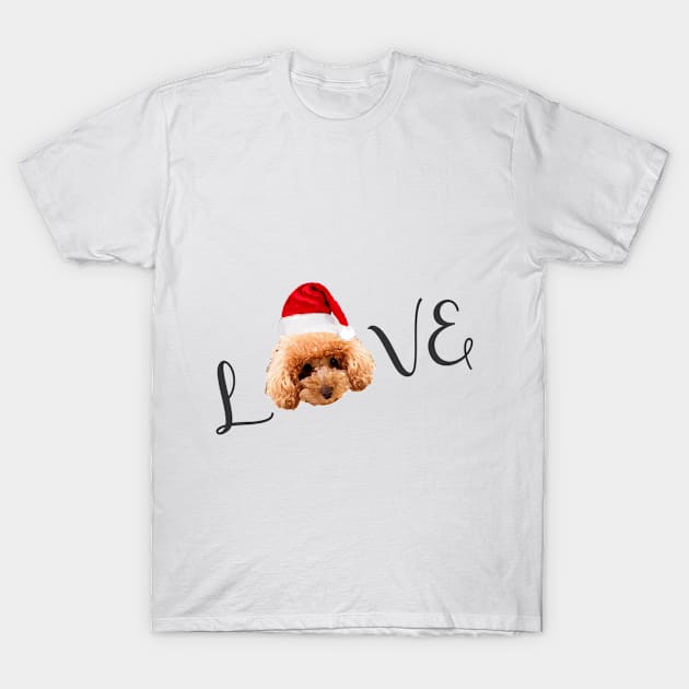 Christmas Poodle with Love T-Shirt by The New Normal Apparel